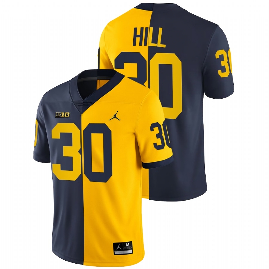 Michigan Wolverines Men's NCAA Daxton Hill #30 Navy Maize Split Limited Edition 2021-22 College Football Jersey QYH3549RI